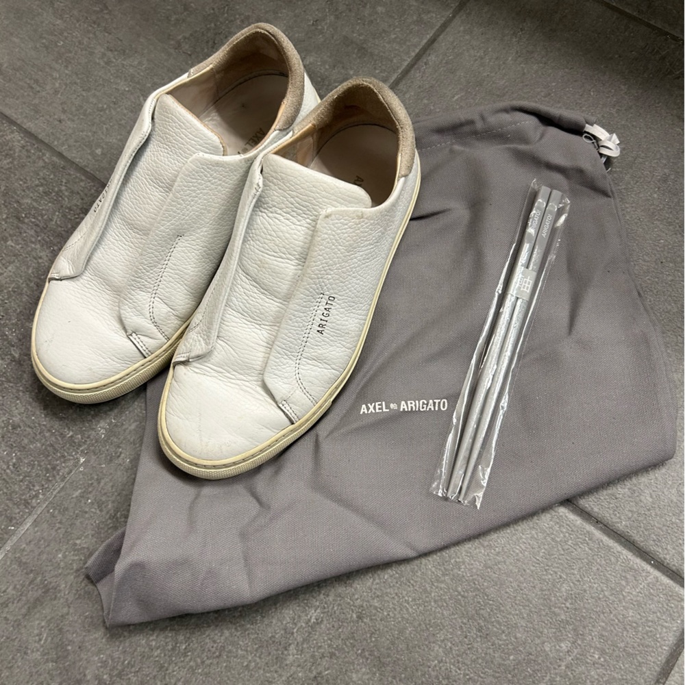 Axel Arigato clean 360 laceless sneakers white 6.5 leather minimalist